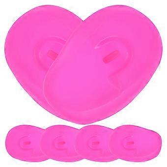 Pink Silicone Hairdressing Ear Protectors for Hair Coloring Use 6Pcs Set