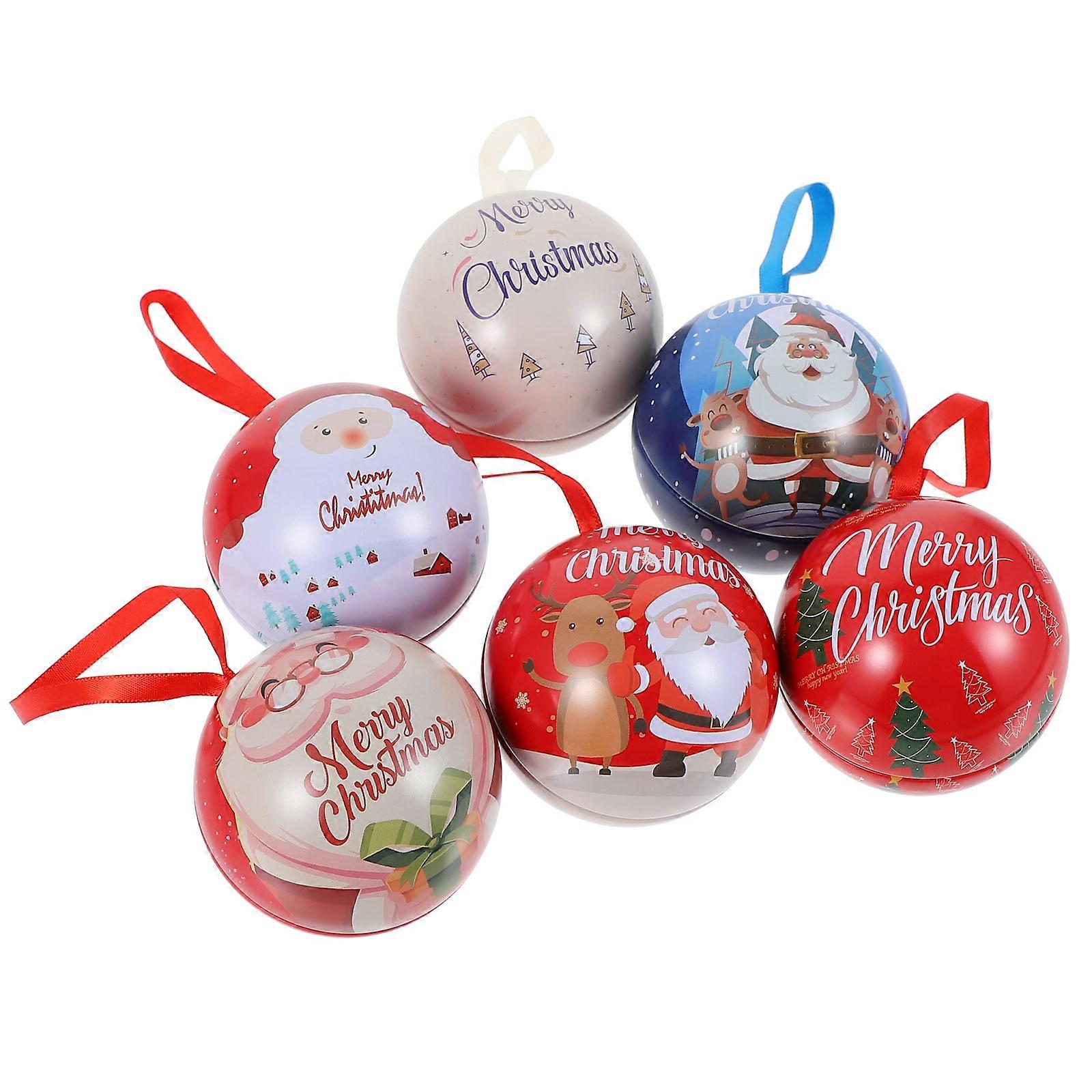 Assorted Color Christmas Candy Jar Creative Pendant for Storage Use 6Pcs