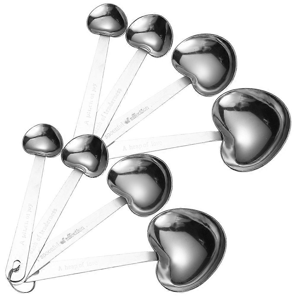 Kitchen Measuring Spoons Heart Shaped for Ingredients 2Sets