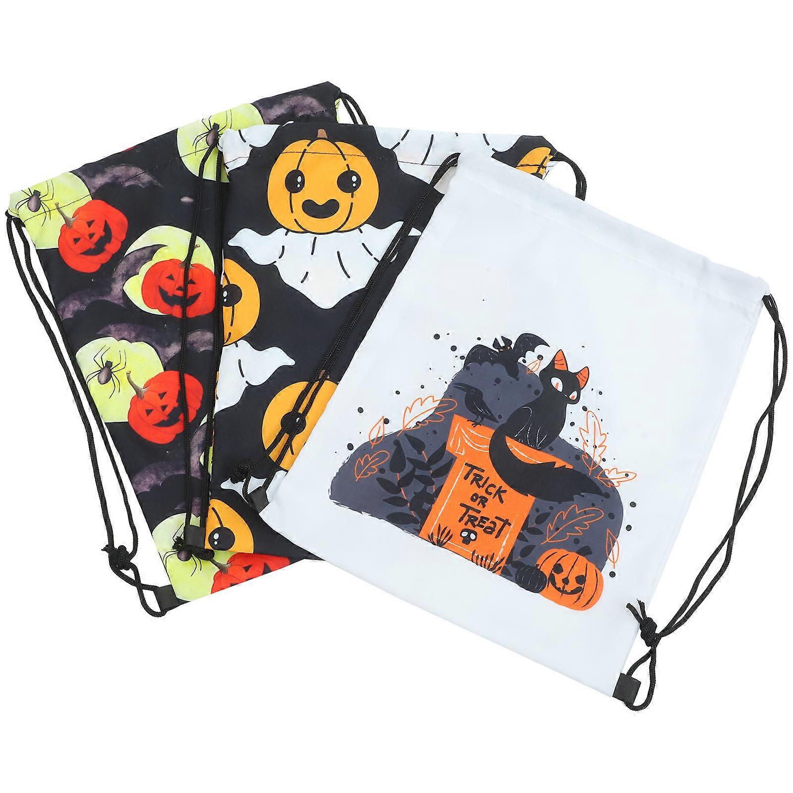 Polyester Drawstring Backpack Halloween Bags for Storage Use 9Pcs Large Capacity