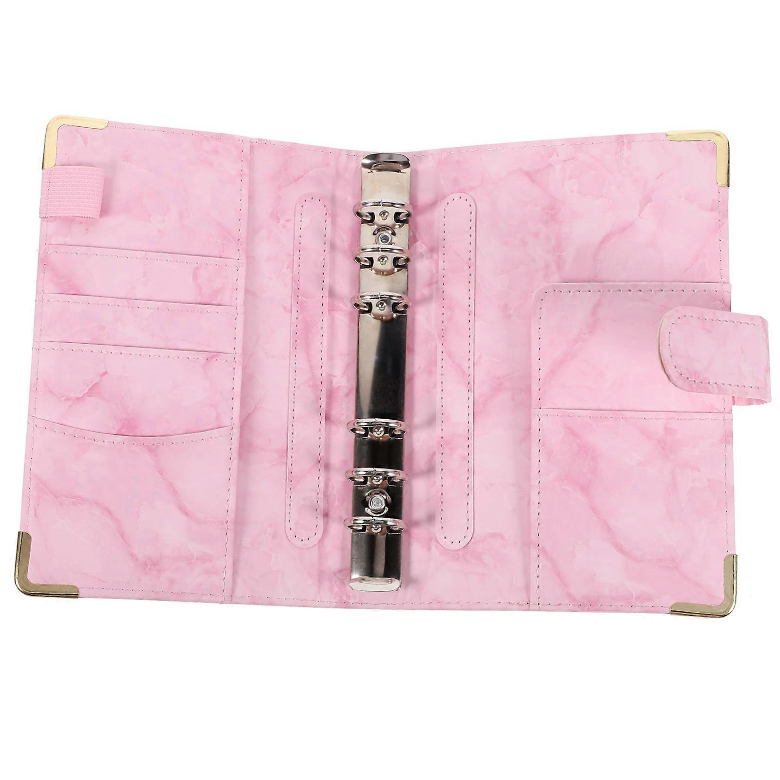 Binder Cover 6-Ring Binder Cover for Protective Use Pink PU Material