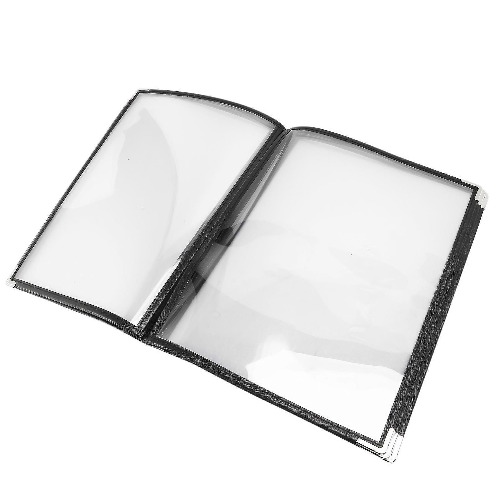 Transparent Restaurant Menu Covers-Transparent color + black