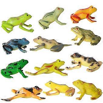 Plastic Figure Simulation Frog and Toad Toy Set for Kids Playing 12Pcs