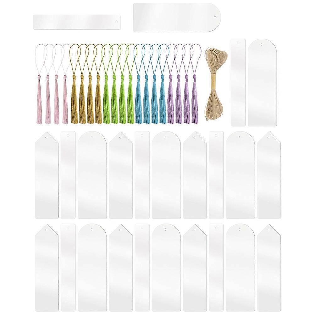 Acrylic Bookmarks for Reading Use 1Set with Tassels