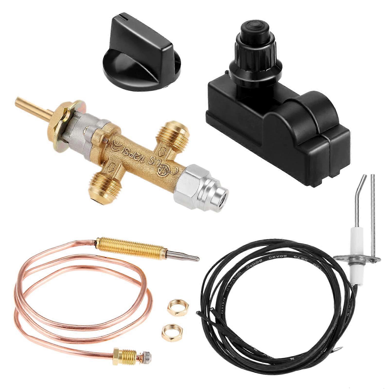 Propane Gas Fire Pit Ignition Kit with LPG Flame Failure Safety Valve and Pushbutton Spark Igniter