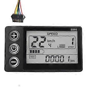 24V 36V 48V 60V S866 Painel de Painel Controlador Display LCD para E-Bike Elétrica Scoot