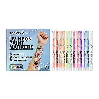 TORVIKX Neon Paintbrush Holiday Party Face And Body Skin Graffiti Painting Temporary Temporary Painting Brush