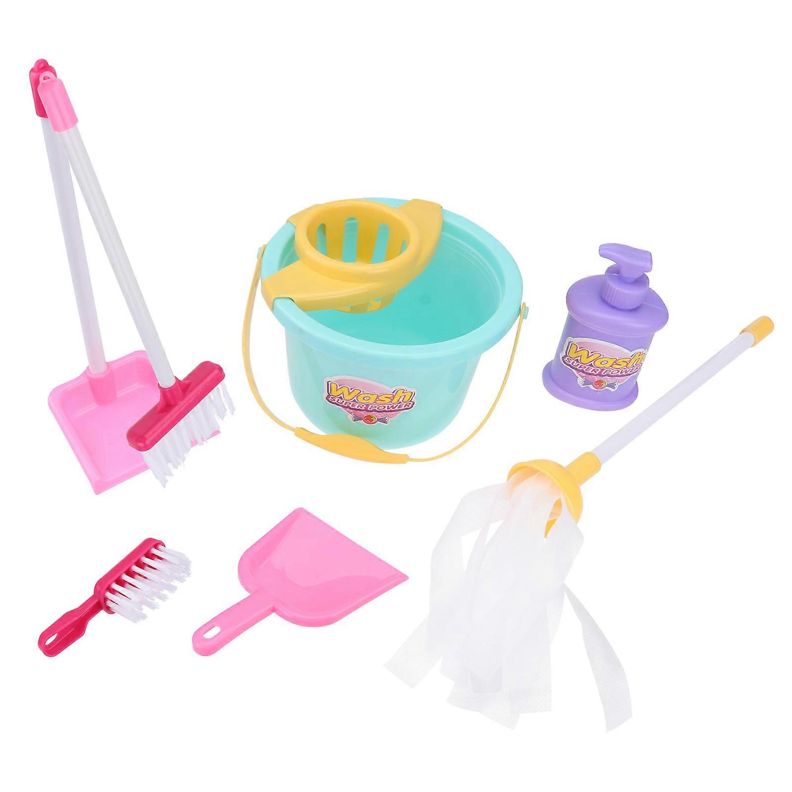 Rollspel Städleksaker Barn Städutrustning 7-delars Set Kit