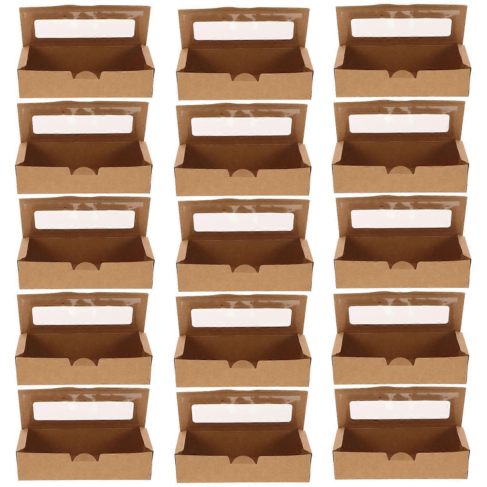 Dessert Boxes Cookie Packaging Boxes for Storage Use 36Pcs Kraft Paper