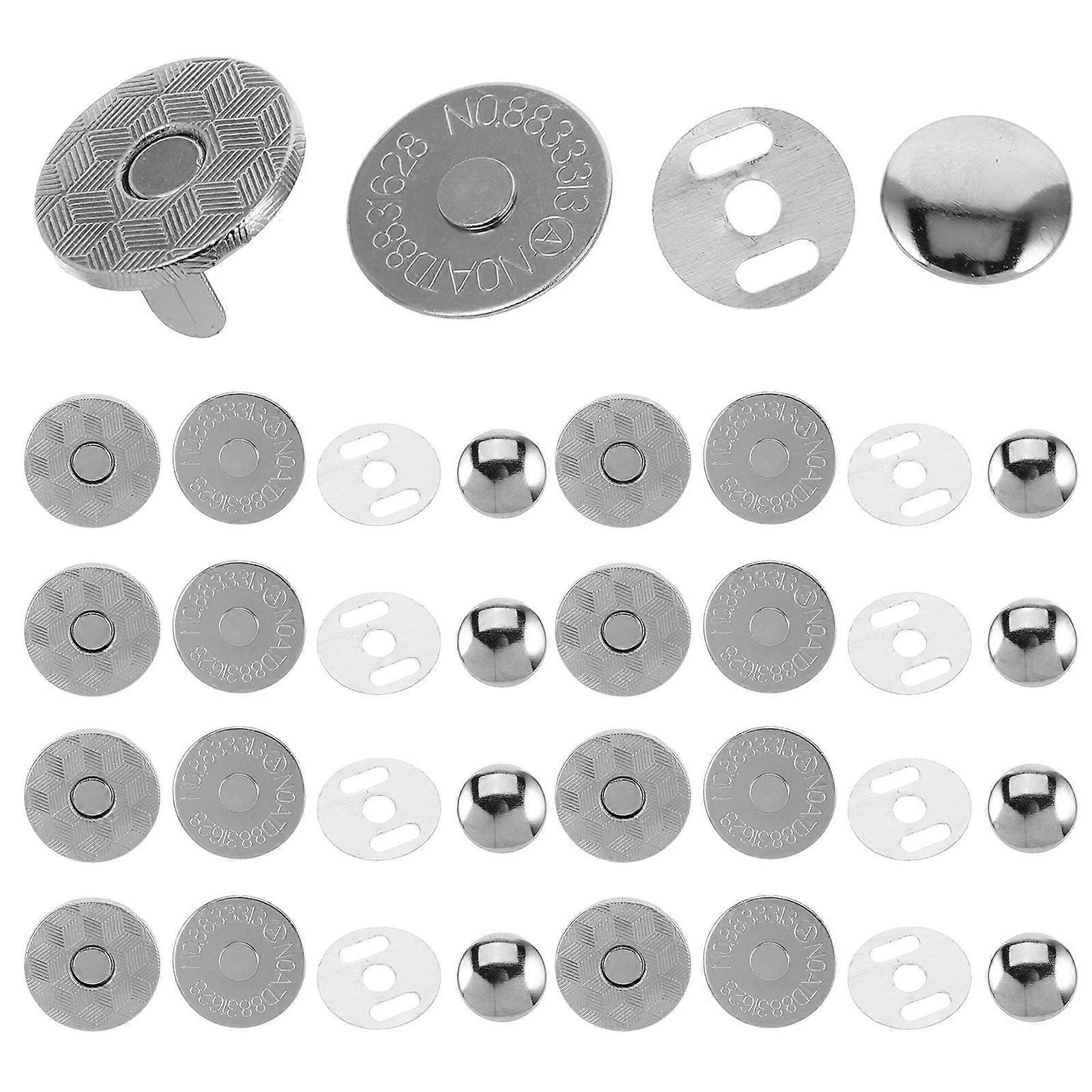 Silver Magnetic Snaps for Purses Offer Durable Closure 10Pcs Alloy Material