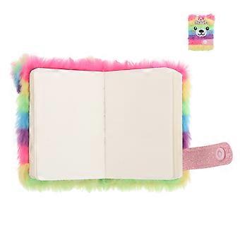 Caderno de Pelúcia Mini Bonito dos Desenhos Animados com Fivela para Crianças Diário Animal Portátil para Estudantes Caderno de Jornal Adorável com Capa de Peludo Macio com Fivela Rai
