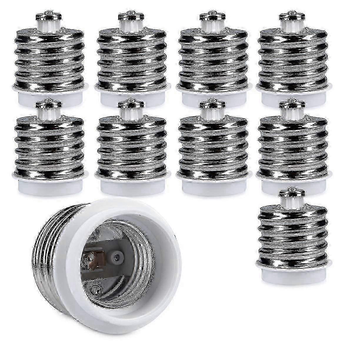 10x Socket Adapter - 10x E40 To E27 Socket Converter - E27 Base Lamp Holder Adapter For Halogen Led Bulb