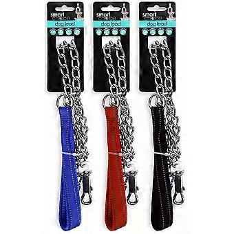Heavy Duty Metal Chain Dog Lead with soft padded Handle Strong Control Leash