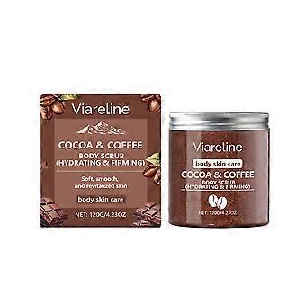 Viareline coffee flavored sea salt body scrub for cleansing, smoothing, moisturizing, and hydrating the skin