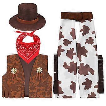 1 sæt cowboy kostume cowboy fancy kjole baby cowboy outfit cosplay cowboy kostume halloween kjole op kit til småbørn drenge