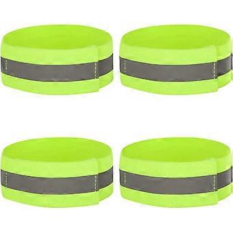 4-Pack High Visibility Armbands, Reflective Running Armbands, Wrist Straps, Reflective Straps, Seat Belts for Running, Jogging, Night Outdoor Safety