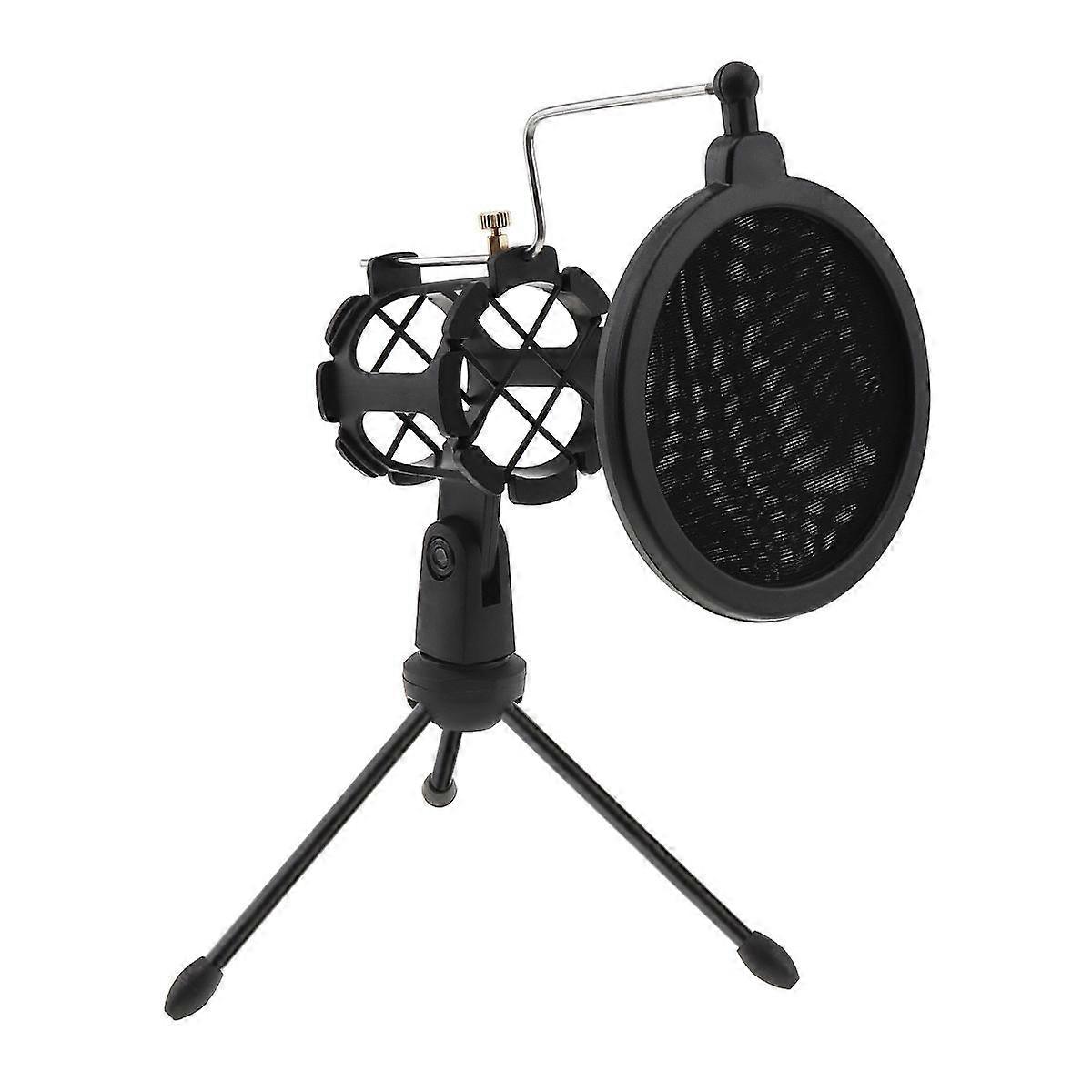 Portable Adjustable Desktop Tripod Stand Equipped With Windscreen Filter Practical Stable Support Bracket For Recording Studio Equipment