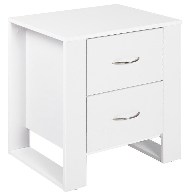 Nightstand with 2 Drawers and Elevated Base