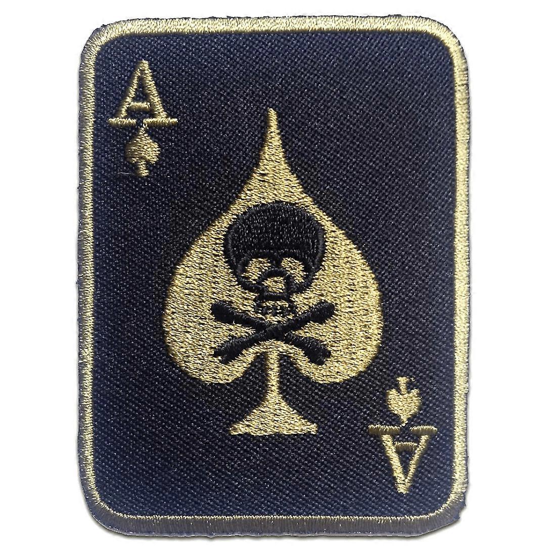 Patch / Iron-on Patch - Poker Ace Skull Biker - Multiple Colors Selectable - 5.6 x 7.6 cm - Patch
