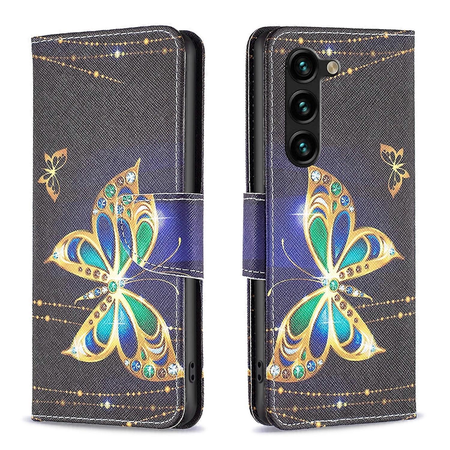For Samsung Galaxy S24 Plus Faux Leather Book Phone Case Design 4 Case Protective Cover