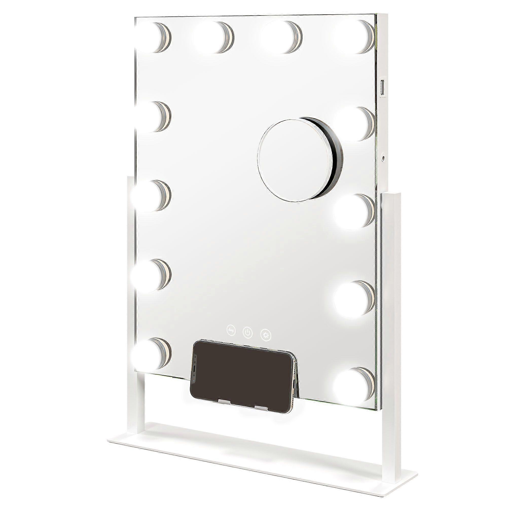 12 LED bulb Tabletop Makeup Mirror, with Adjustable Settings