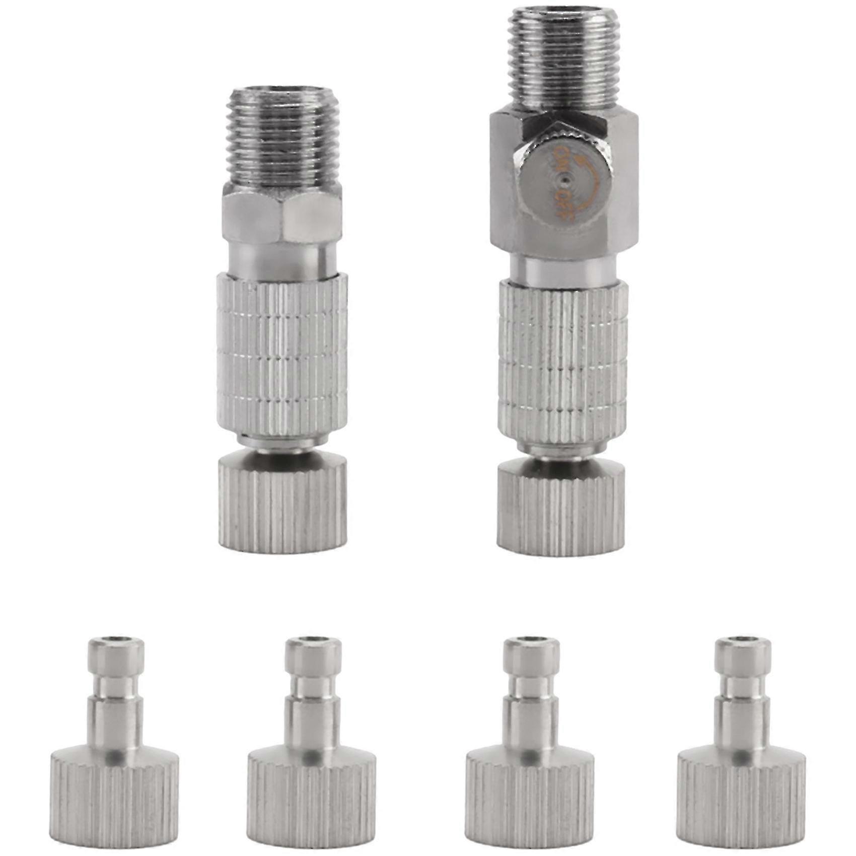 8Pieces Airbrush Adapter Set Quick Release Coupling Kit Compatible with Air Compressor