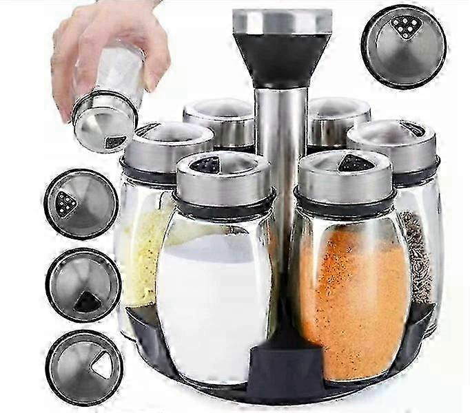 Spice storage set, 7-piece, convenient access rotating design AV