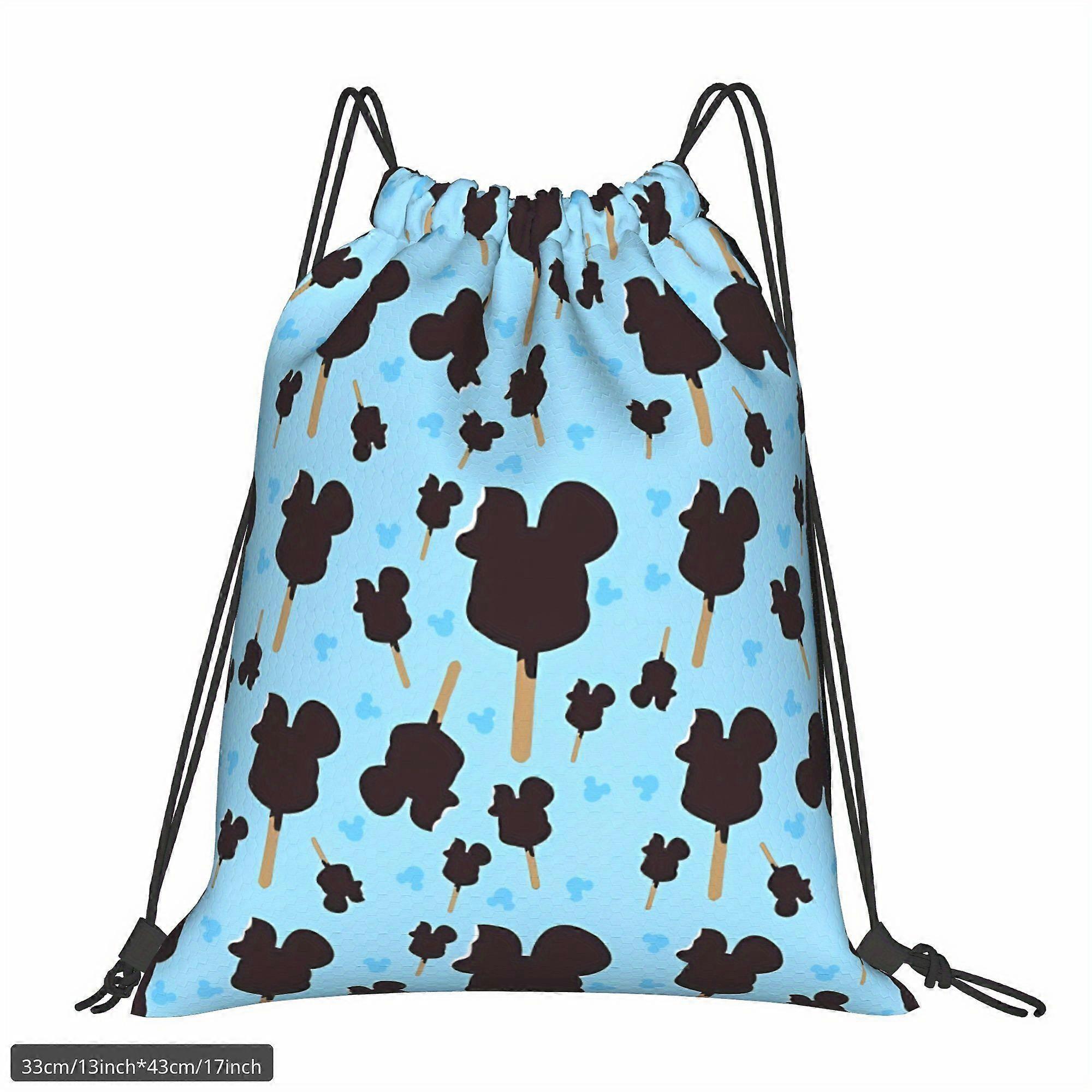 Mouse Head Ice Cream Drawstring Bags Backpack-Pqasd