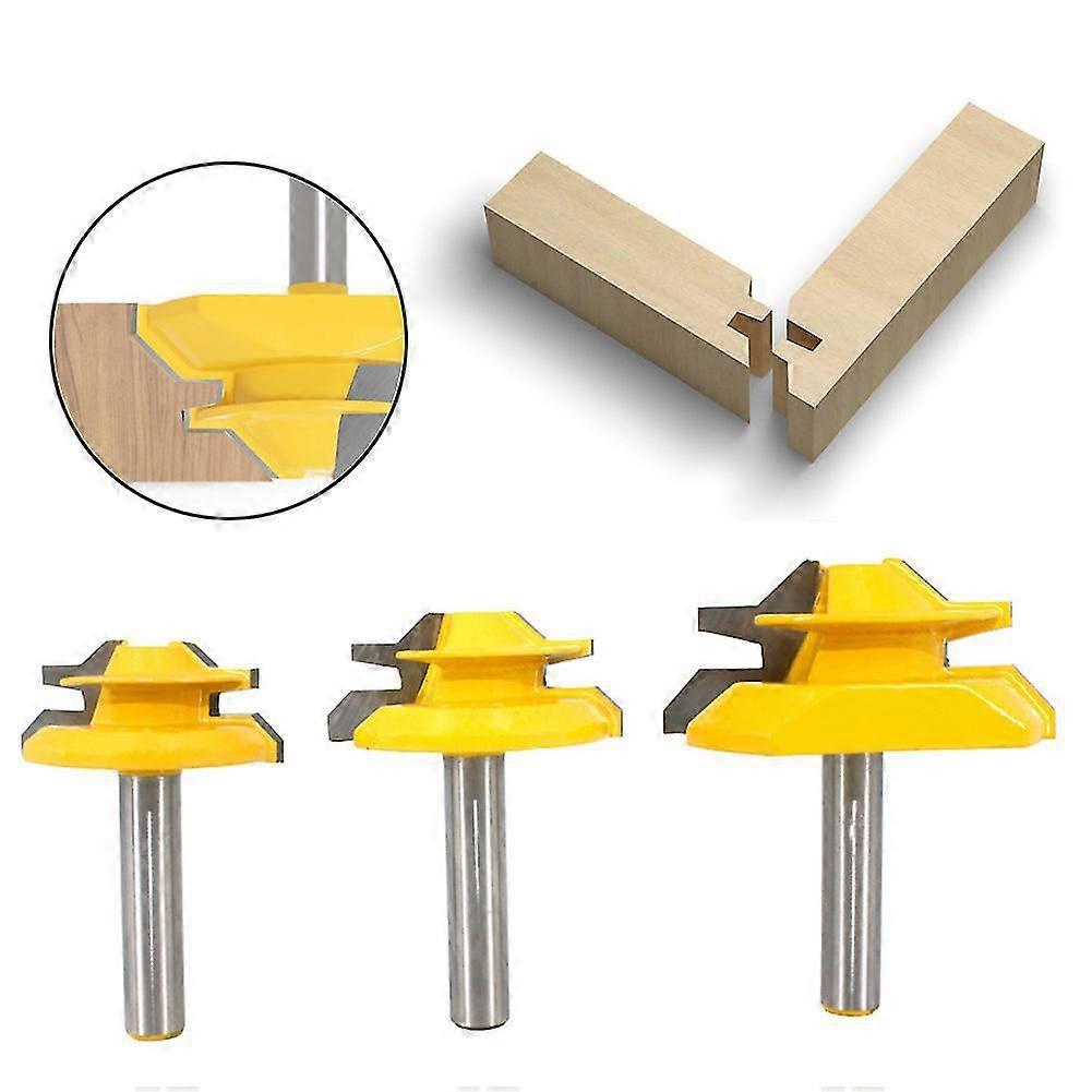 3pc 6.35mm 8mm Shank 45 Degree Locking Miter Router Bit Router Bit Woodworking Router Bit