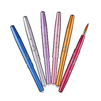 Paquete de 6 cepillo de labios retráctil con recorrido de tapa para la aplicación de brillo de lápiz labial ...