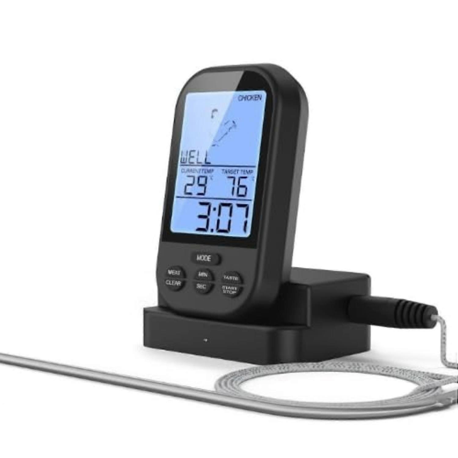 Trådlös Grilltermometer Grill Kök Mattermometer Timer Kötttermometer Trådlös Kötttermometer Digital