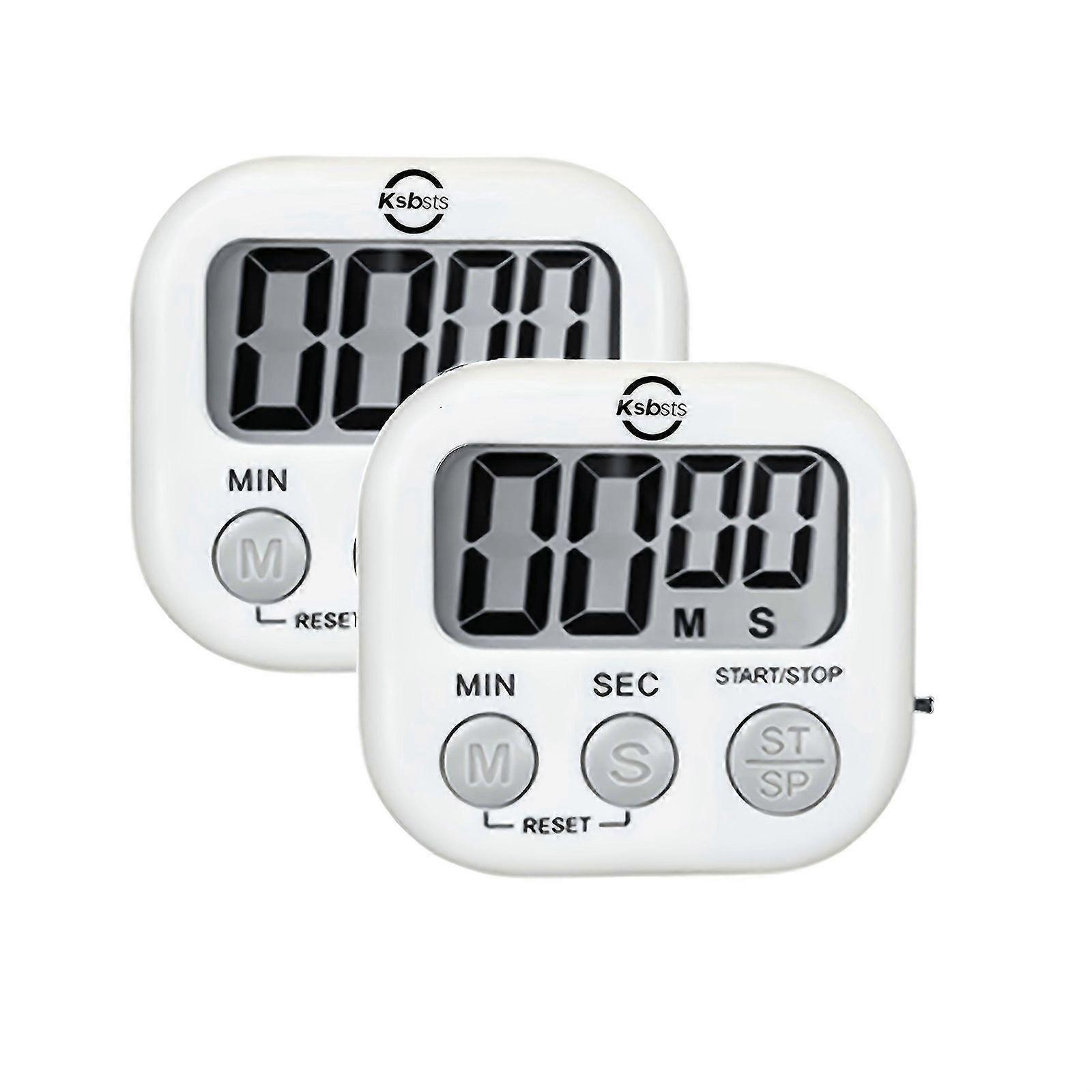 2pcs Electronic Timer, Multifunctional Countdown Timer with Large LCD Display, Precise Minutes Seconds for Kitchen Baking, Cooking, Study, Sports Fitn