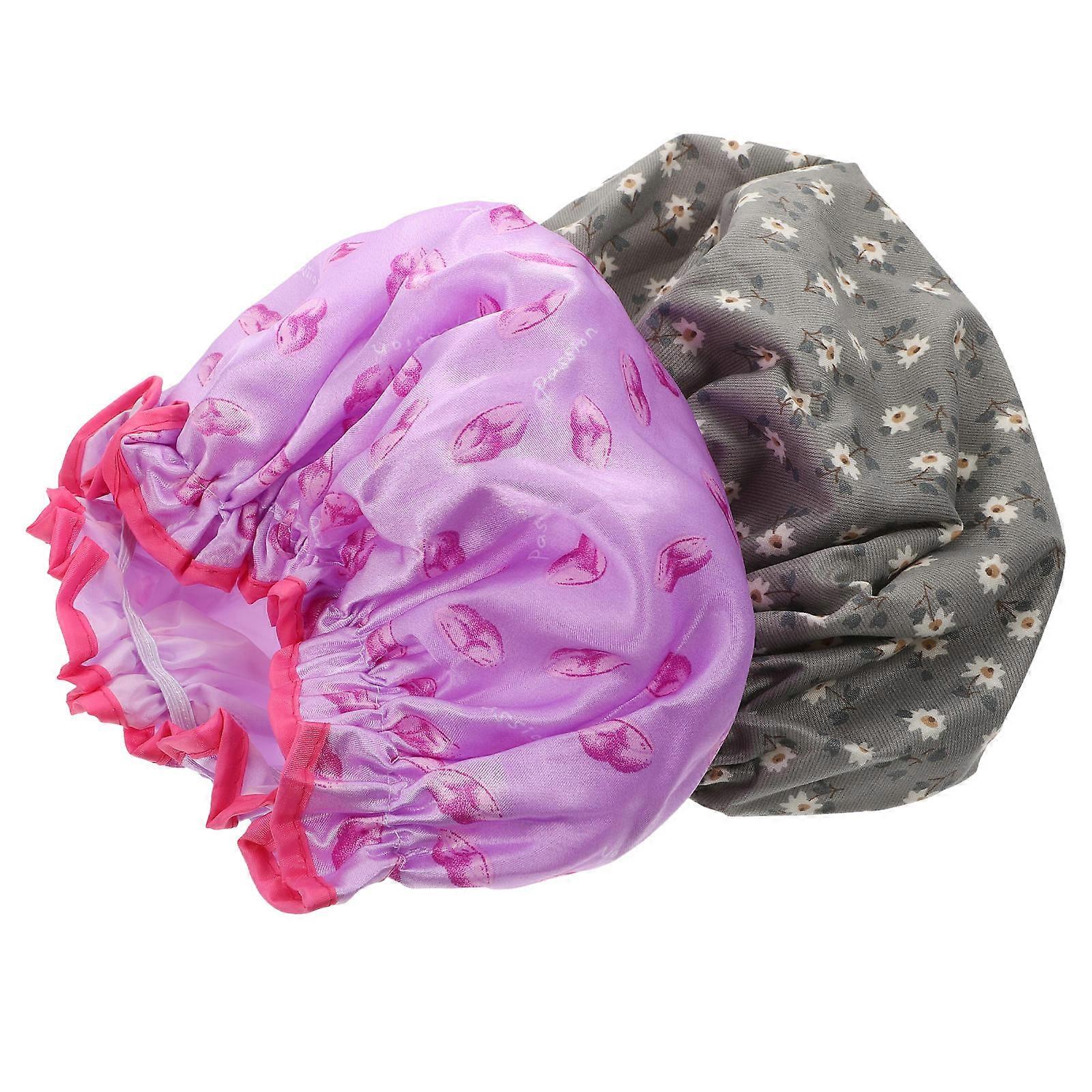 Bathing Caps Double-Layer for Shower Use 8Pcs in Assorted Colors