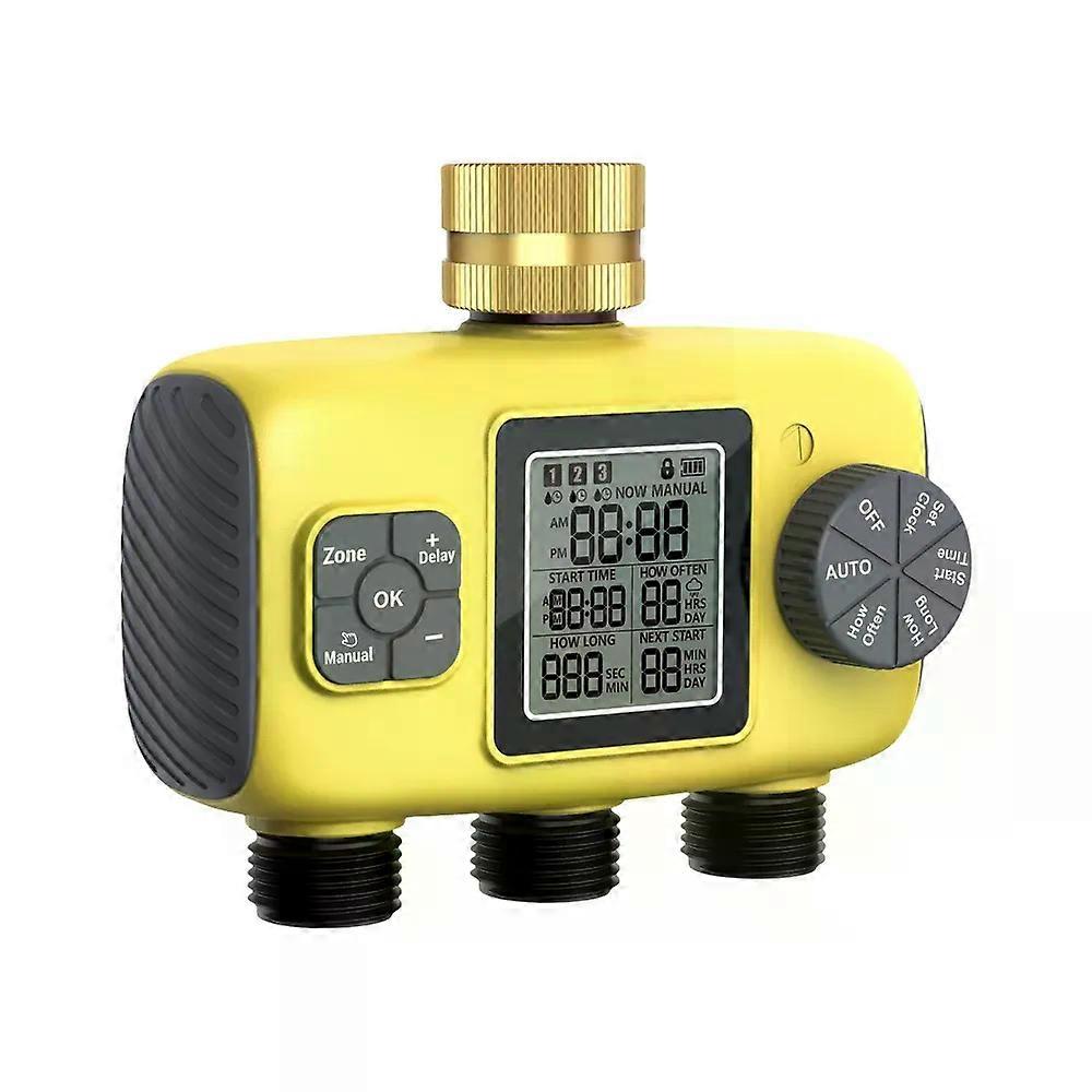 3-Way Automatic Watering Controller for Lawn Yard Garden Water Timers Rain Delay Programmable Automatic Irrigation Timer