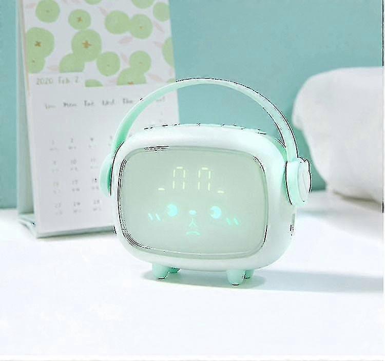 Led Night Light, Time Angel Night Light With Digital Alarm Functionblue