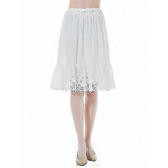Women's 100% Cotton Lace Embroidered A-Line Half Slip Petticoat compatible with Underdress
