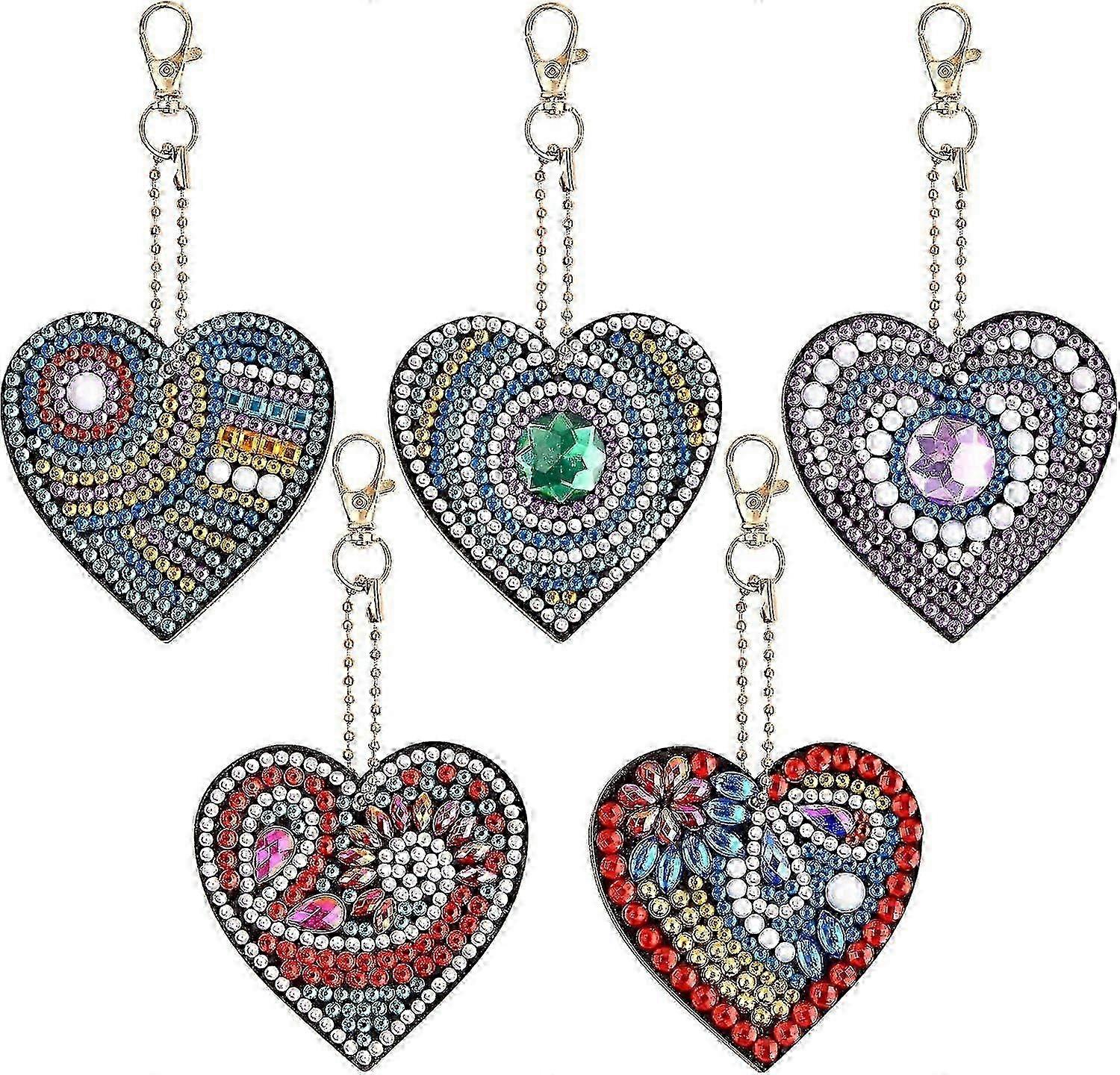 5x Double Sided Diamond Heart Pendant Kit