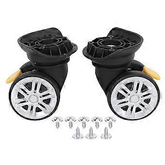 Universal Luggage Replacement Wheels with Brake Lock Stability, Quiet Rolling Durable Suitcase Wheel, Black