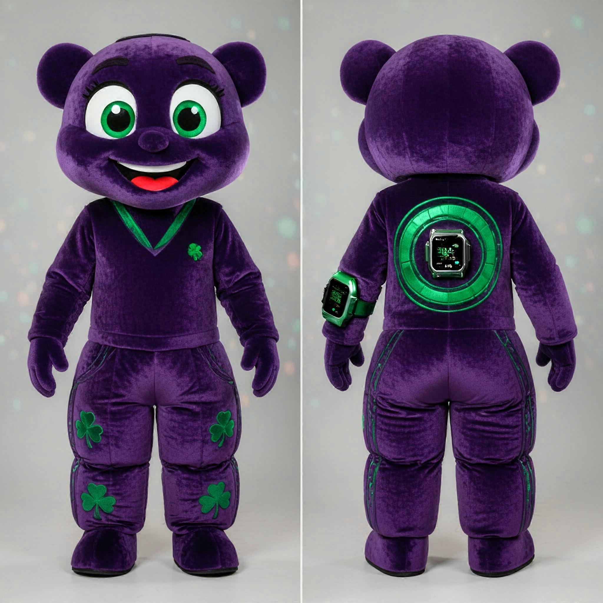 MASTICOT Purple Velvety Irish Dancer Mascot