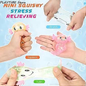 Glitter Maltose Axolotl Squishy Squeeze Toy Cute Fun Anxiety Relief Salamander Slow-rebound Stress Balls Fidgets Toys
