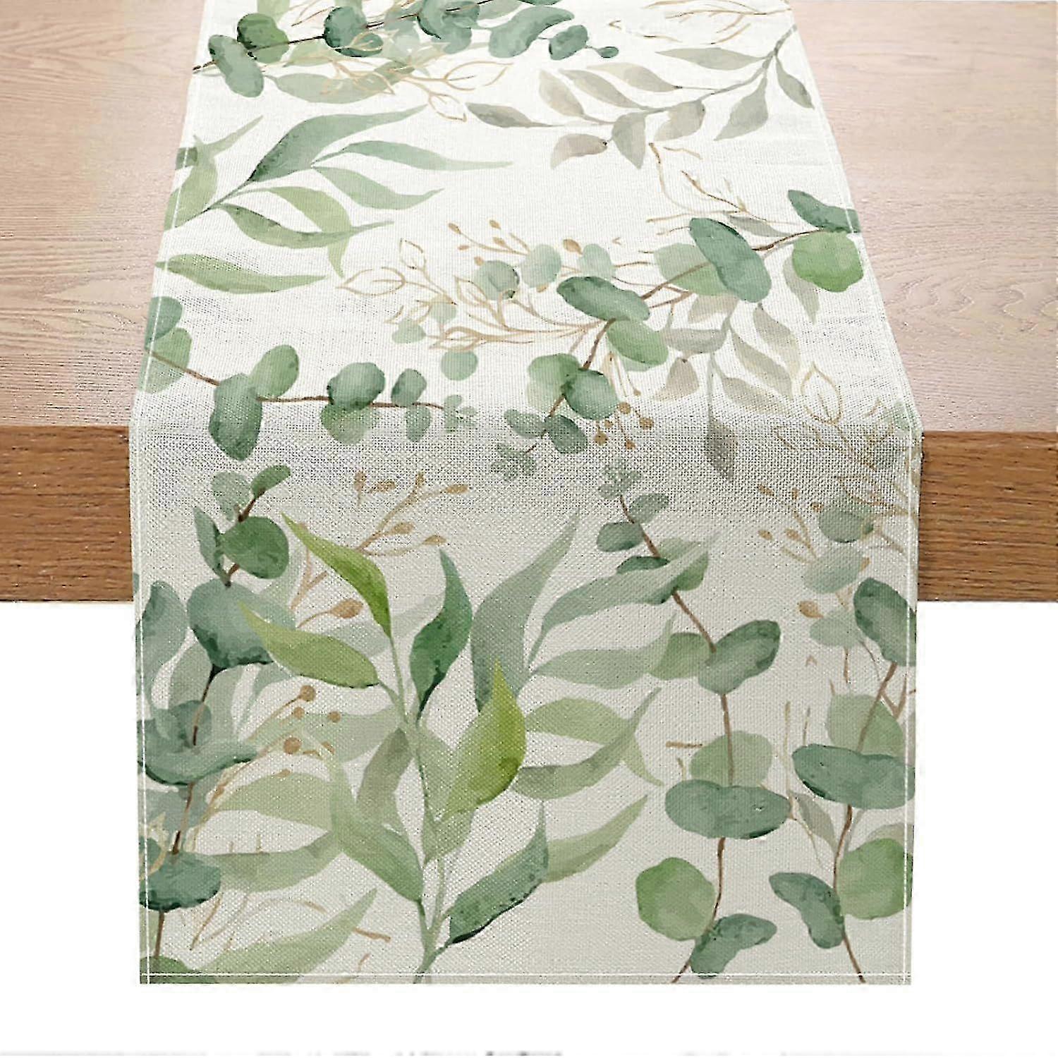 Eucalyptus Leaf Table Runner Linen