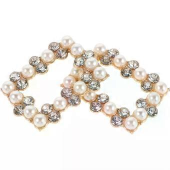 Rectangle Rhinestone Shoe Clip Charms for Women, 1 Pair