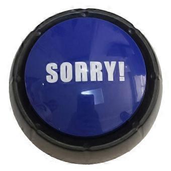 Funny Sorry Sound Button with Instant Apology Playback, OneTouch Operation, Battery Powered Use