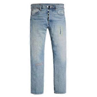 Levis Mens Distressed Mid Rise Straight Leg Jeans