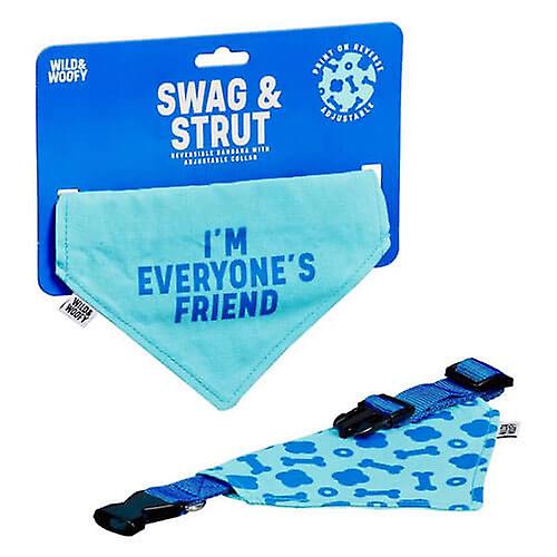 EVERY FRIEND Wild & Woofy Reversible Bandana with Adjustable Collar 100% Cotton
