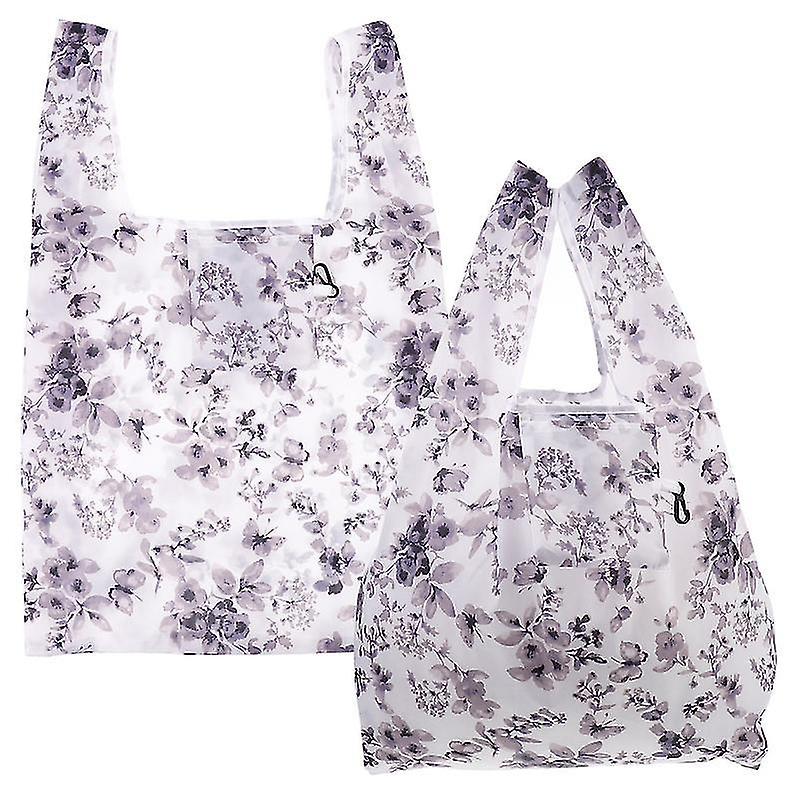 56X36x8cm Ink Flower Paper & Plastic Shopping Bags 2pcs Handheld Portable Shopping Bag Fo