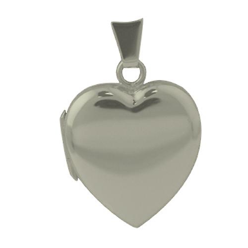 Silver 21x19mm plain heart shaped Locket