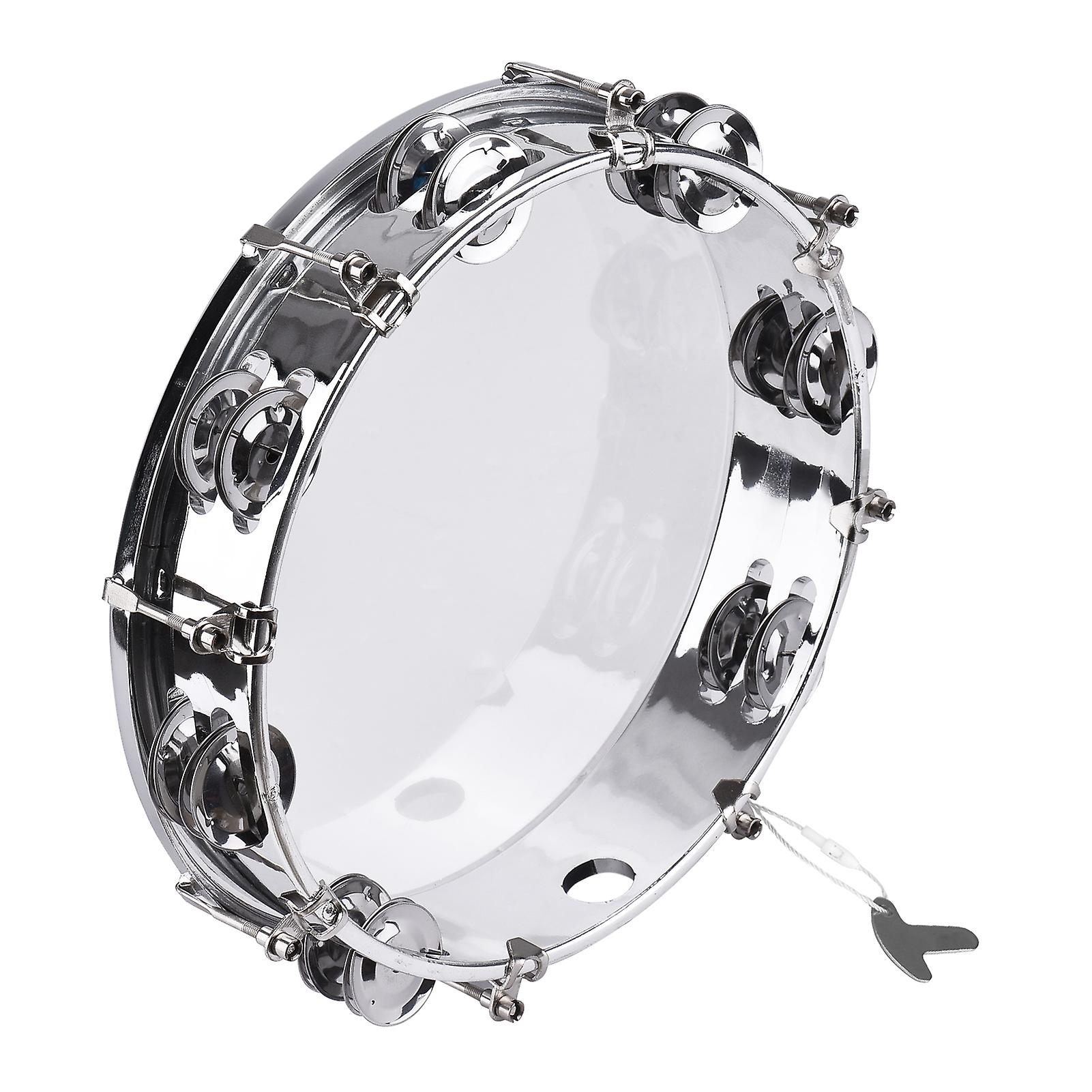 10-inch Tambourine Handbell Hand Drum With Double Row