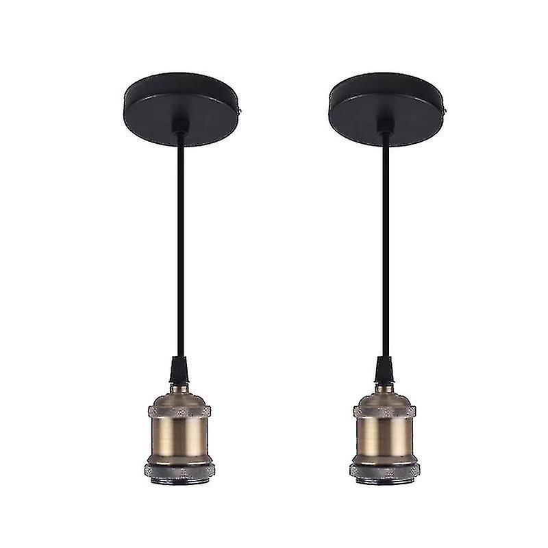 2pcs Metal Pendant Light Fitting E27 Ceiling Light Base (bronze, Without Blub) bd