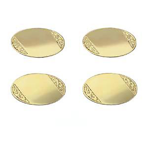 9ct Gold 19x11mm oval hand engraved chain Cufflinks